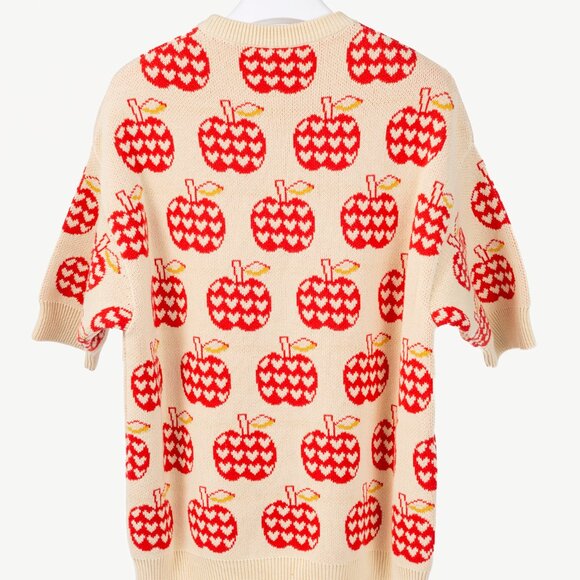 Gucci Les Pommes Beige Wool-Blend Oversized Sweater - Picture 2 of 11